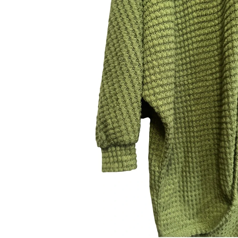 Culture Code Cardigan Women Medium Green Excellent Waffle Knit Batwing CHT11804L